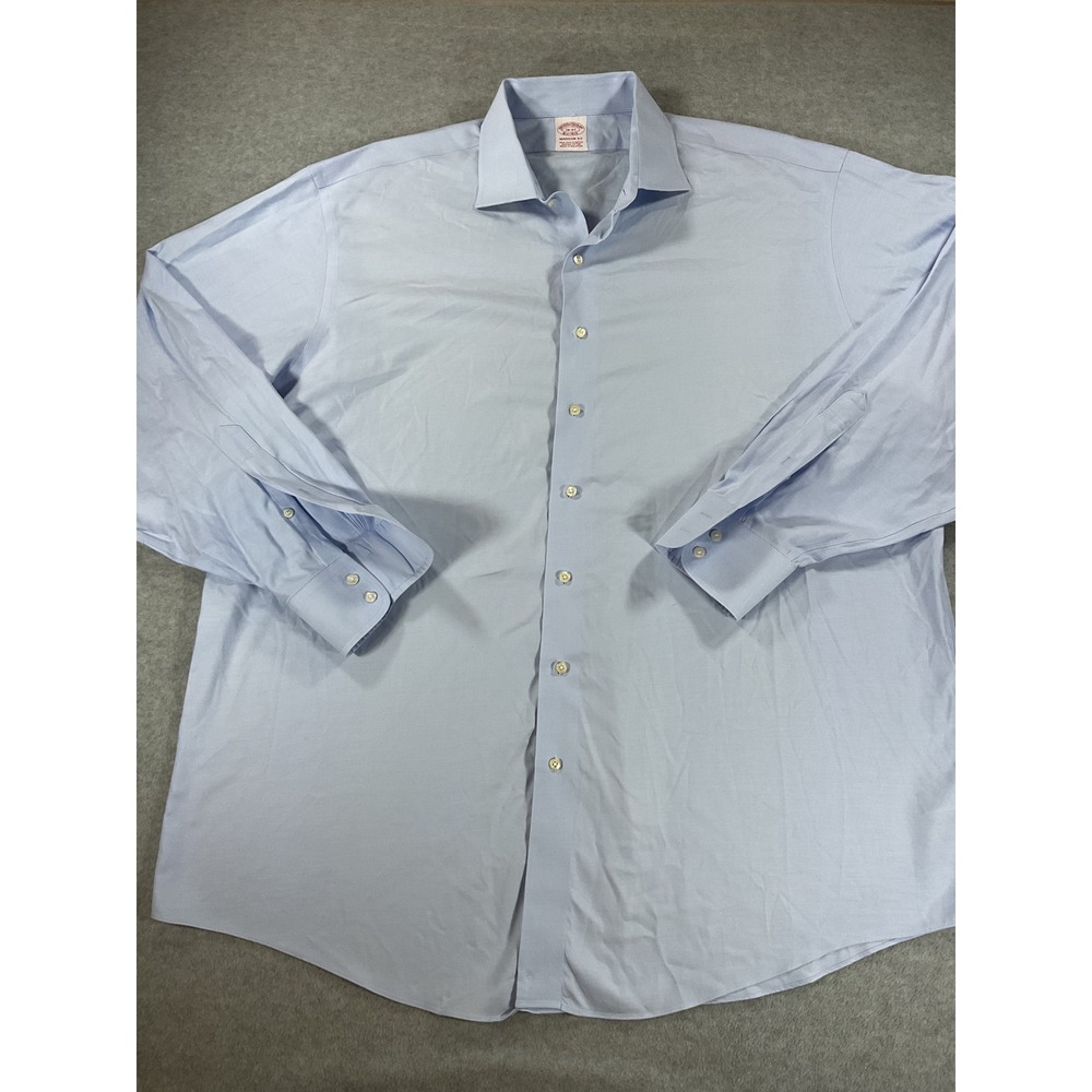 Brooks Brothers Madison Fit Non-Iron Stretch Supima Cotton Shirt Blue 18-37 2809